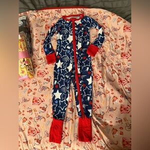 Little Sleepies Star Print Zippy - Red, White & Blue 12-18 GUC